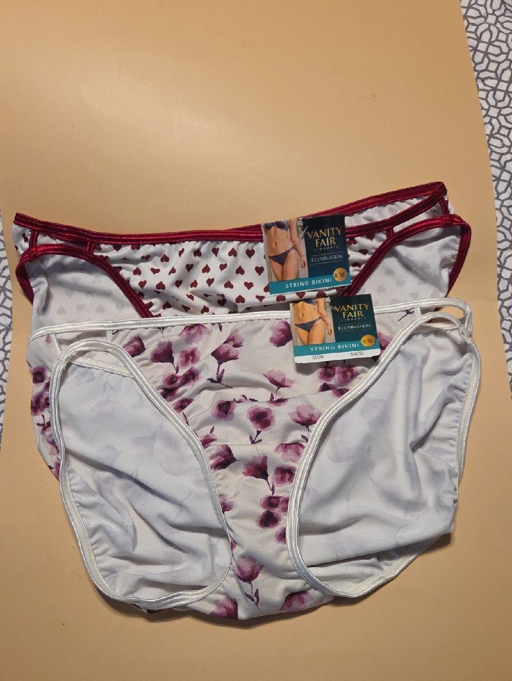 Vanity Fair Illu.ination String Bikini Panties Set Of 2 Size 8 XL